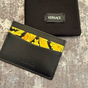 **Authentic**Versace Black and Yellow Card Holder